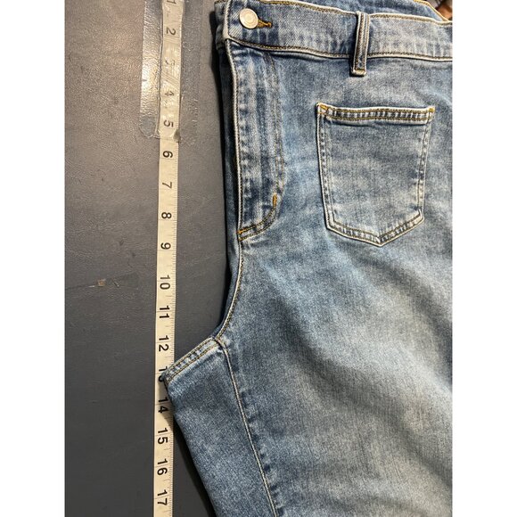 Lands End Womens Denim Capri Jeans Size 18W Relaxed Fit Mid Rise Stretch - Picture 8 of 16